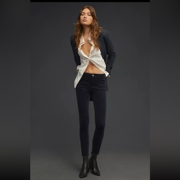 ▶️ ANTHROPOLOGIE ◀️ Pilcro High Rise Skinny Velour Corduroy Pants 25 - Picture 1 of 16